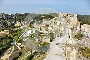 Castle Les Baux de-Provence in spring, Provence, France