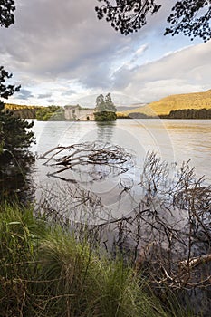 Castle on Loch an Eilein in Scotland.