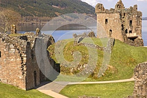 Castle at Loch Ness in Scotland