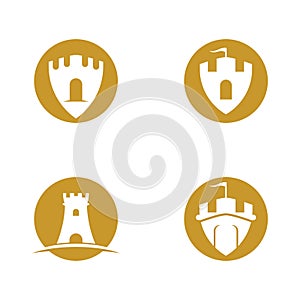 Castle logo template vector icon