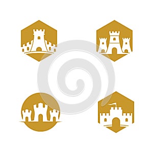 Castle logo template vector icon