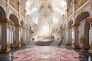 Castle of Luxury: Baroque with sumptuous carpets and exquisite interiors, the epitome of splendor