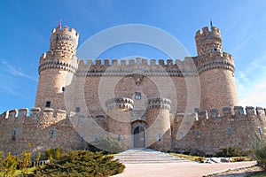Castle from Manzanares el Real madrid, Spain. photo
