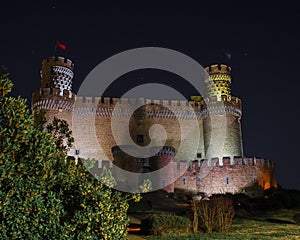 Castle of Manzanares El Real at night, Madrid