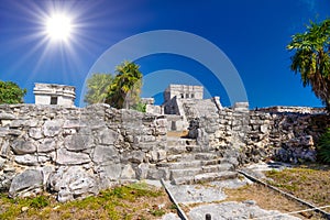 The castle, Mayan Ruins in Tulum, Riviera Maya, Yucatan, Caribbean Sea, Mexico