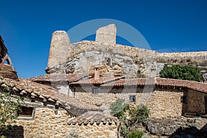 Castle of medieval village of CalataÃÂ±azor in Soria photo