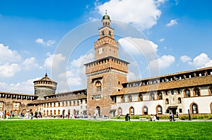 The castle in milan, on of the most visited builiding in milan