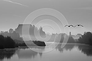 Castle And Misty River