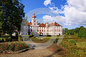 Castle Mnichovo Hradiste. Originally a Renaissance chateau rebuilt in Baroque style, Bohemian Paradise region, Czech Republic,
