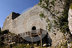 Castle Montsegur,Cathar country, Ariege,