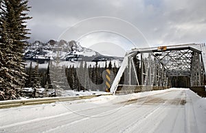 Castle Mountain Alberta in Winter