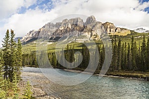 Castle Mountain and Bow River