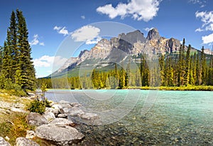 Castle Mountain and Bow River, Alberta