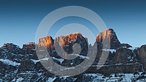 Winter sunset at Castle Mountain, Banff National Park, Travel Alberta, Radium Hot Springs, Canada,Canadian Rockies,Rocky Mountains