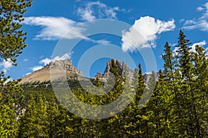 Castle mountain in the Rocky Mountain