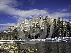 Castle Mountain in winter Banff National Park