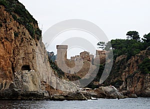 Castle in the mountains. Spain. Mountain landscape. Lovely background.