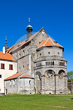 Castle with museum, St. Procopius basilica and monastery, town Trebic UNESCO, the oldest Middle ages settlement of jew community