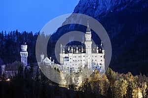 Castle Neuschwanstein in the Bavarian Alps