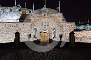 Castle at night. Edinburgh. Scotland. UK.