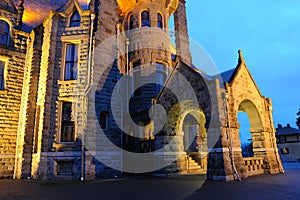 Castle night scene in victoria
