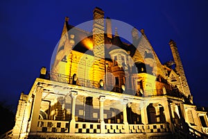 Castle night scene in victoria bc