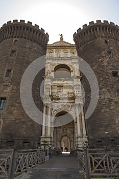 Castle Nouvo in Naples. Is a medieval castle in the city of Naples