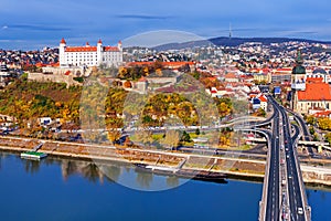 The castle and old town of Bratislava, Slovakia