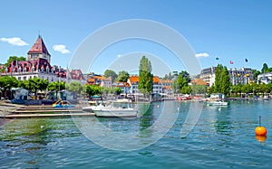 Castle Ouchy .Waterfront at Geneva lake ,Switzerland