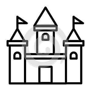 castle outline icon. for building themes, coloring books, kingdoms etc.