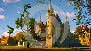 Castle from outside. It is a medieval castle built in 11th century and a major touristic attraction in poland nowadays. Sunny day