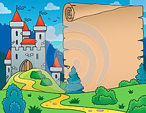 Castle and parchment theme image
