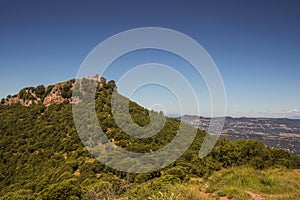 Castle on the peak of the Tagamanent mountain