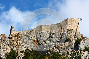 Castle of Peyrepertuse in Pyrenees, France