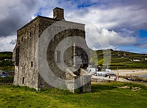 Castle of the Pirate Queen Grace O\'Malley on the Clare Island in Clew Bay