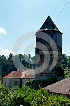 Castle Pirkstejn with tower (Europe - Czech Republic)