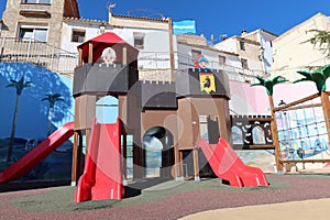 Castle in the Playmobil themed playground in Castalla, Alicante, Spain