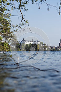 Castle of PlÃ¶n in Schleswig Holstein at the PlÃ¶ner Lake