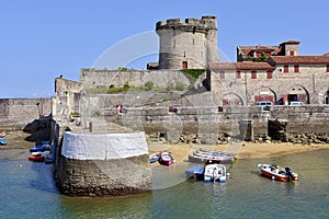 Castle and port of Socoa at Cibourre in France