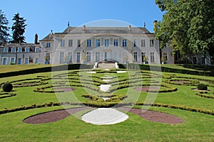 castle in a public garden (la source) at orléans (france)