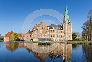 Castle Raesfeld with reflection in the water