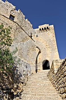 Castle at Rhodes island in Greece