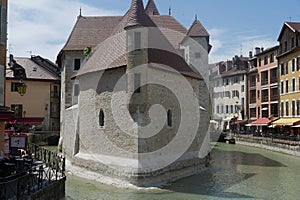 Castle in river Thiou in Annecy