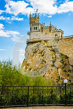 Castle on a rock. Swallow`s Nest. Attractions of Yalta. Alupka. Crimea.