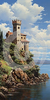 Castle On Rocks: A Masterpiece Of Guido Borelli Da Caluso