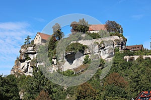 Castle on the rocks in Pottenstein