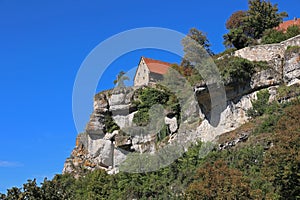 Castle on the rocks in Pottenstein