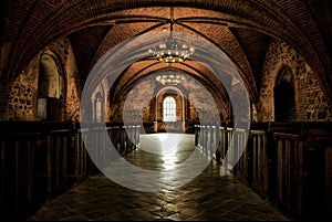 Castle room ,medieval interior, gothic hall