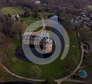 Castle Rosendael in The Netherlands aerial view