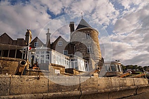 The castle of the Royal Yacht Squadron in Cowes, Isle of Wight